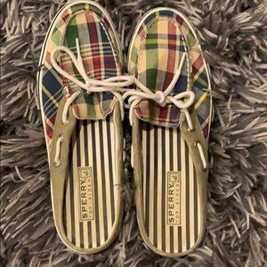 Plaid Sperrys Size women’s 8